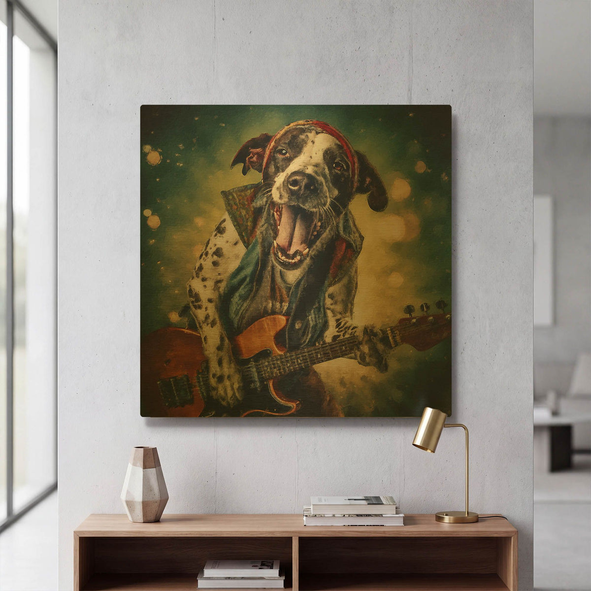 'Canine Richards' By Sean Parnell Gold Metal Wall Art