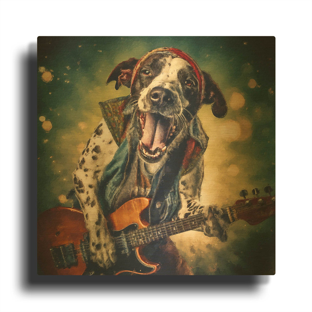 'Canine Richards' By Sean Parnell Gold Metal Wall Art