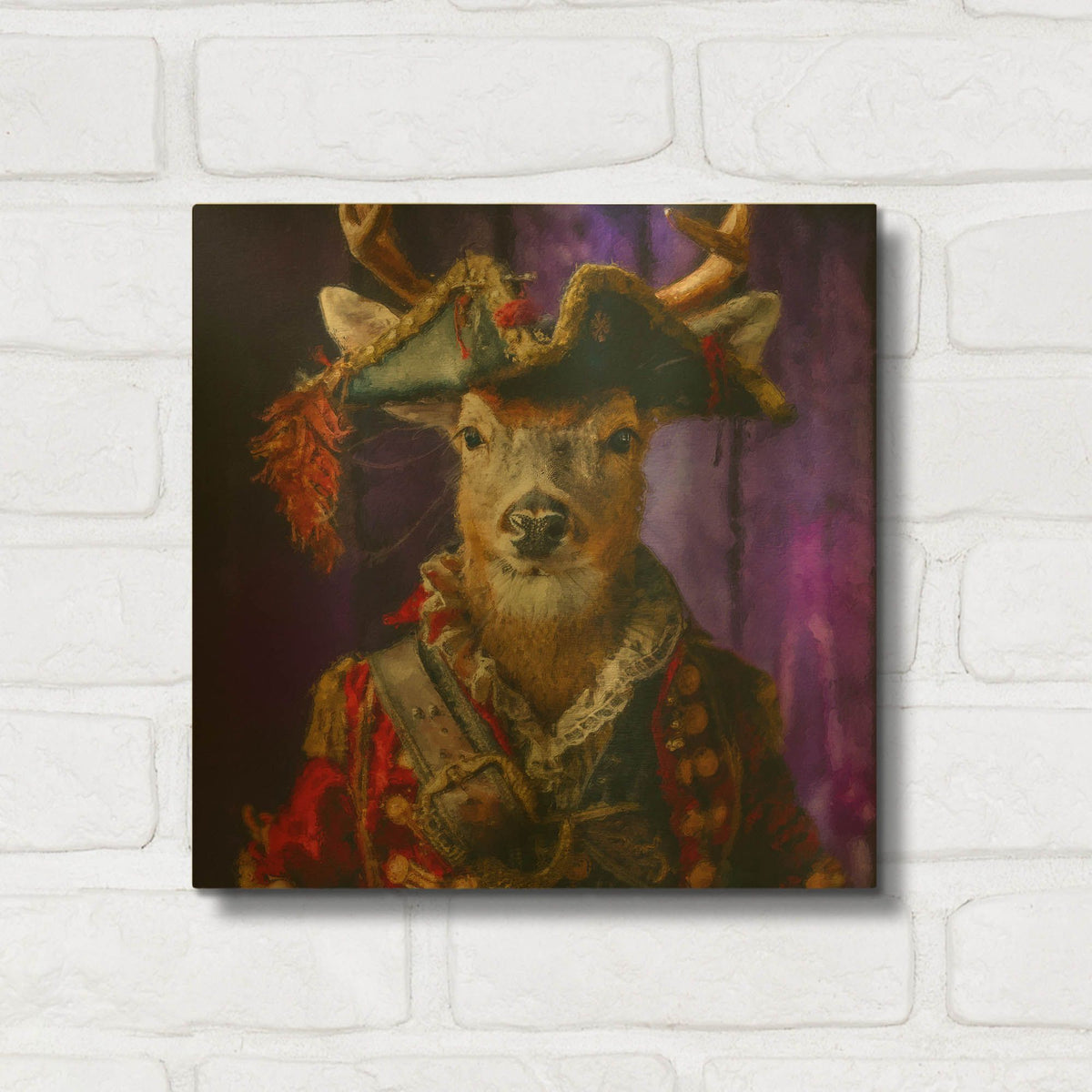 'Captain Antler' By Sean Parnell Gold Metal Wall Art