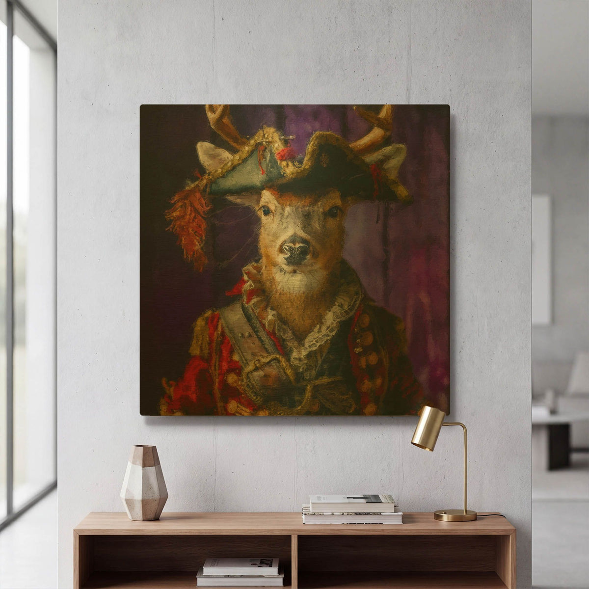 'Captain Antler' By Sean Parnell Gold Metal Wall Art