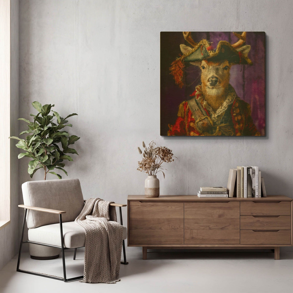 'Captain Antler' By Sean Parnell Gold Metal Wall Art