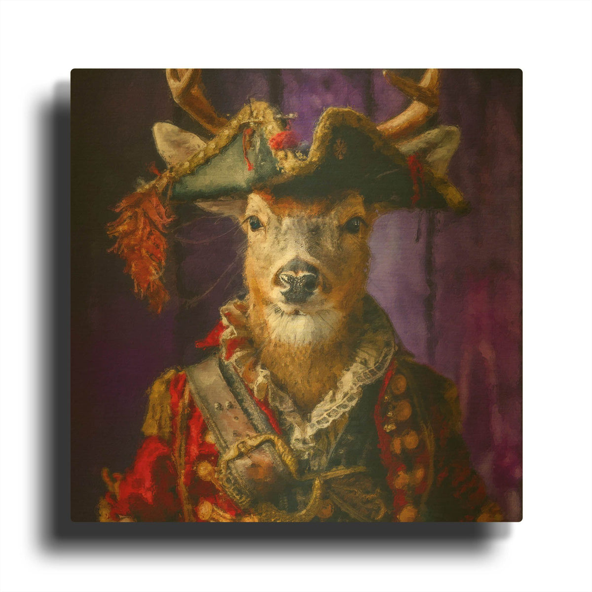 'Captain Antler' By Sean Parnell Gold Metal Wall Art