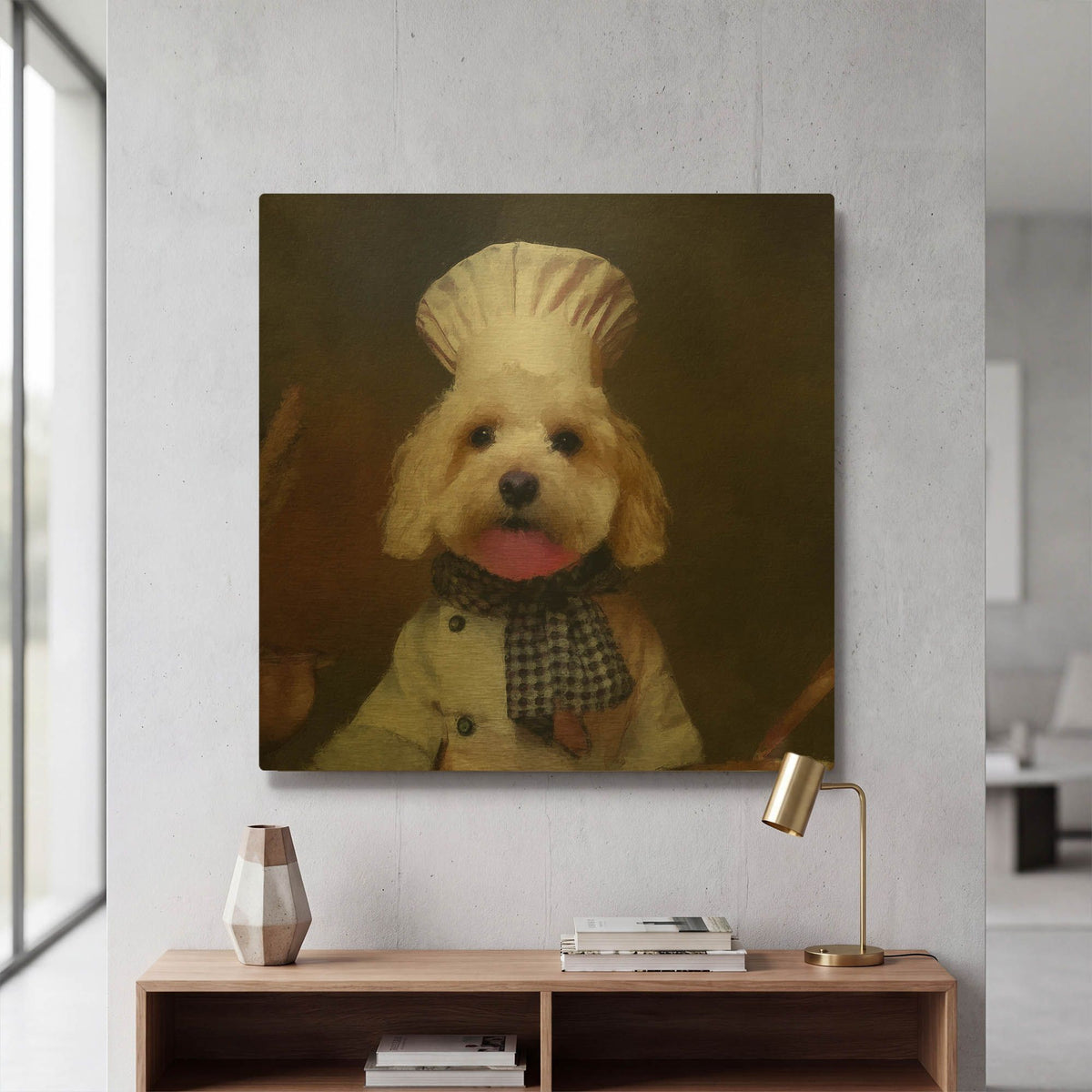 'Chef Bark' By Sean Parnell Gold Metal Wall Art