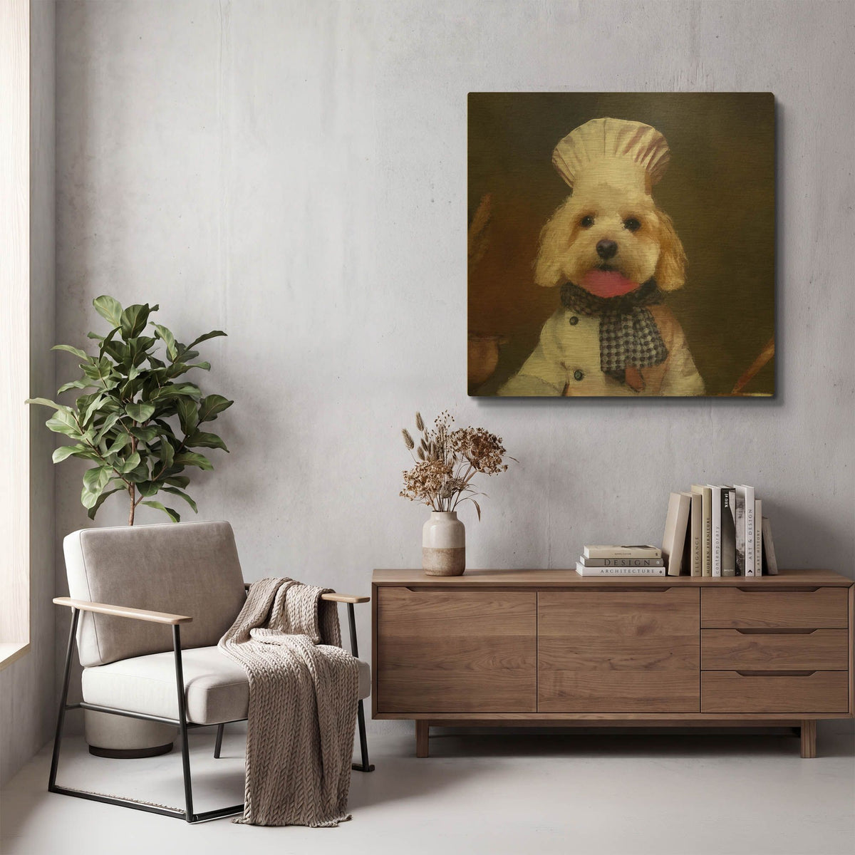 'Chef Bark' By Sean Parnell Gold Metal Wall Art