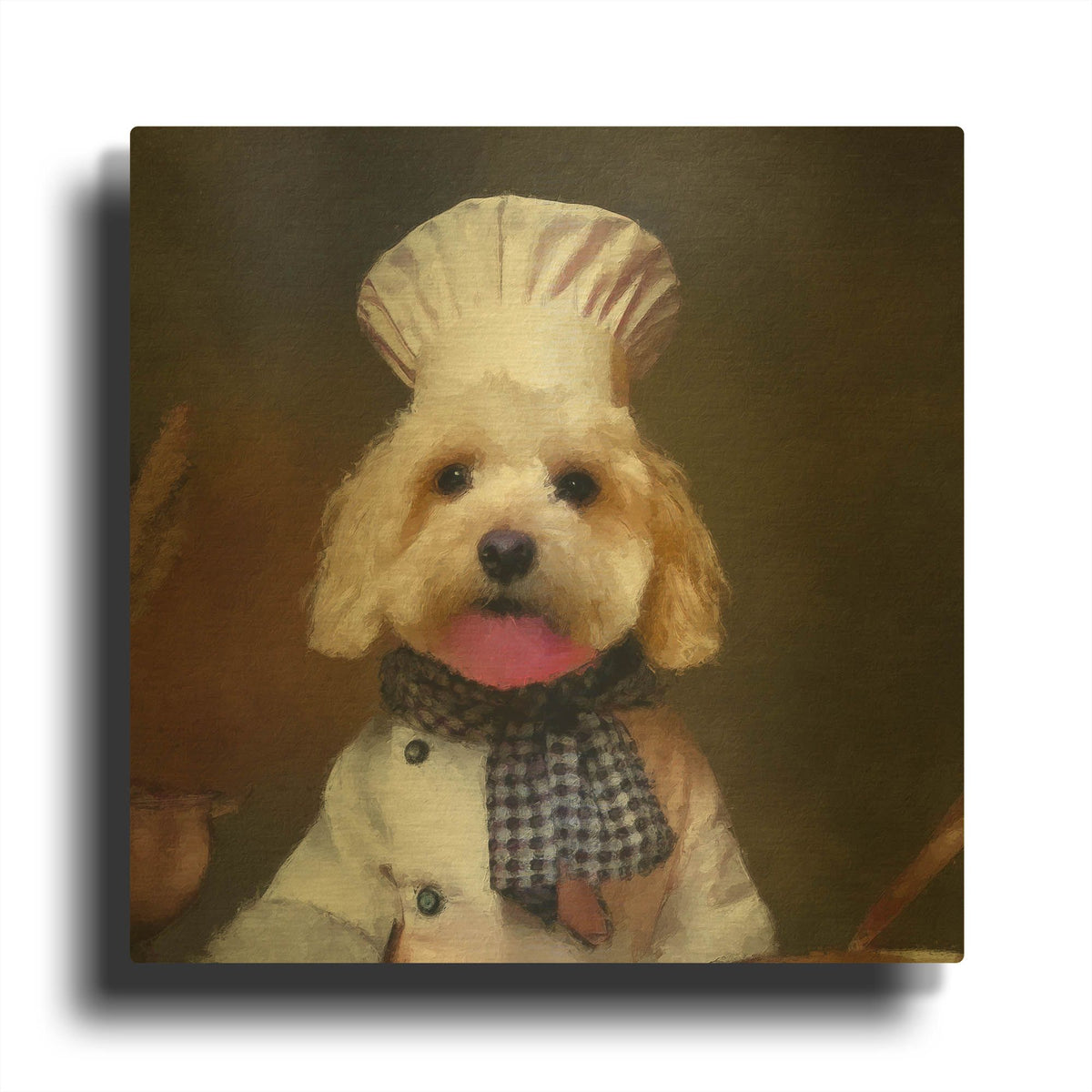 'Chef Bark' By Sean Parnell Gold Metal Wall Art