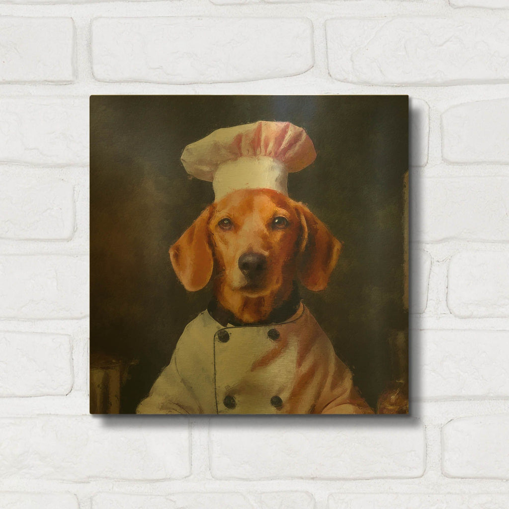 'Chef Woof' By Sean Parnell Gold Metal Wall Art