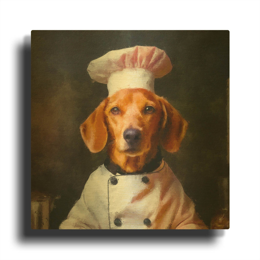 'Chef Woof' By Sean Parnell Gold Metal Wall Art
