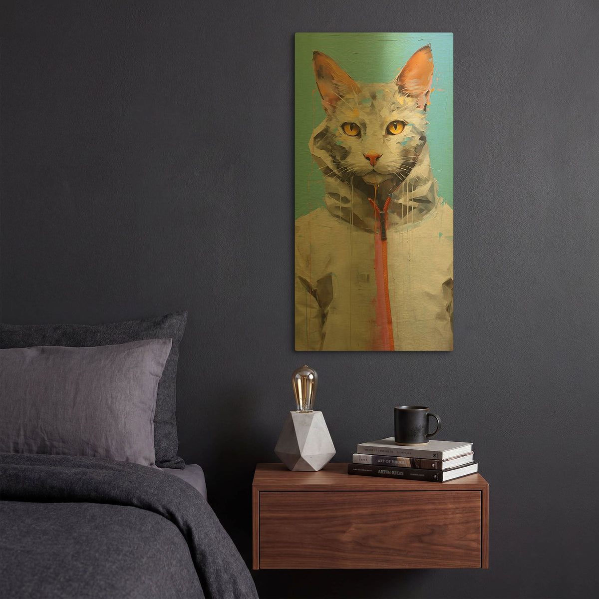 'Cool Cat 1' By Sean Parnell Gold Metal Wall Art