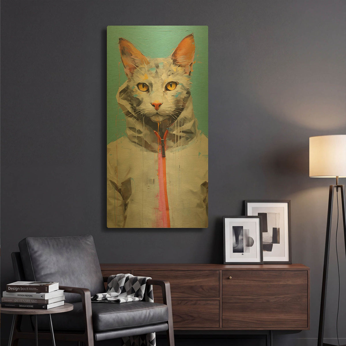'Cool Cat 1' By Sean Parnell Gold Metal Wall Art