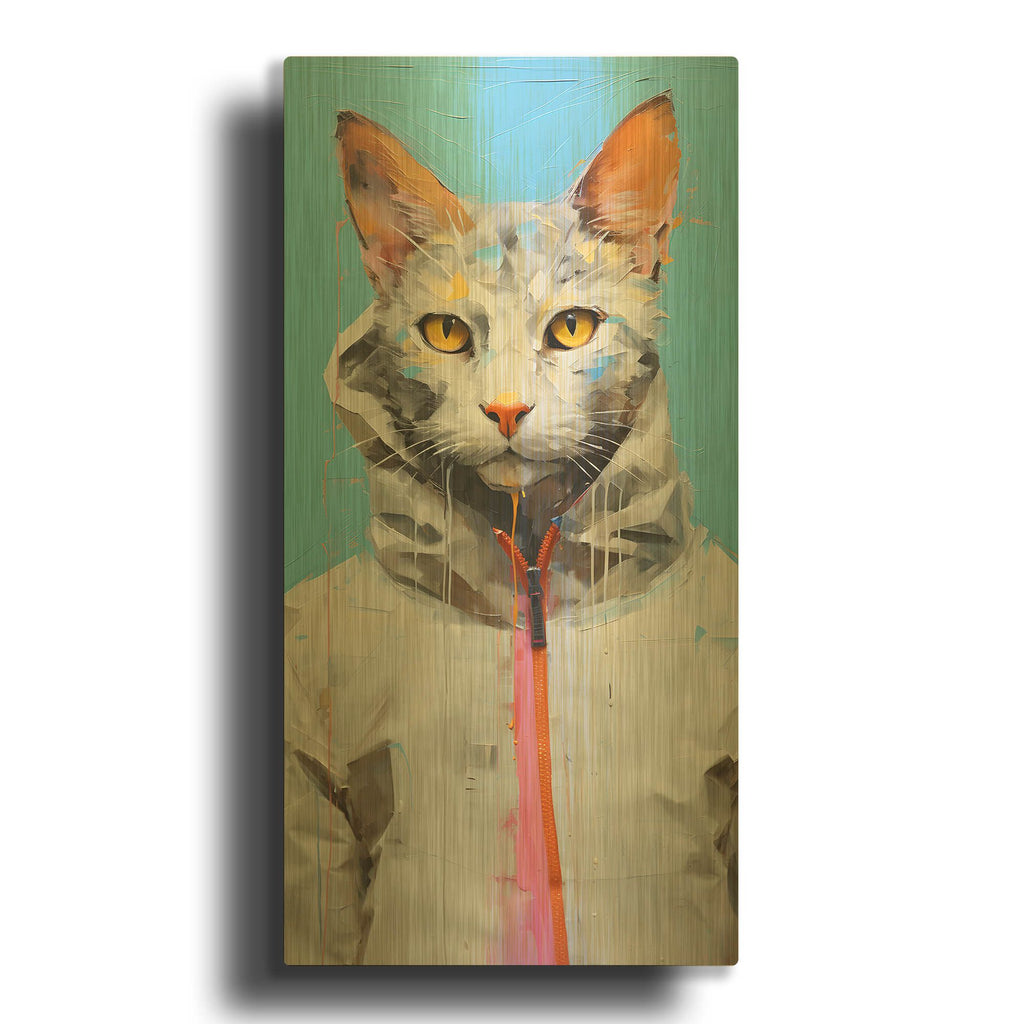 'Cool Cat 1' By Sean Parnell Gold Metal Wall Art