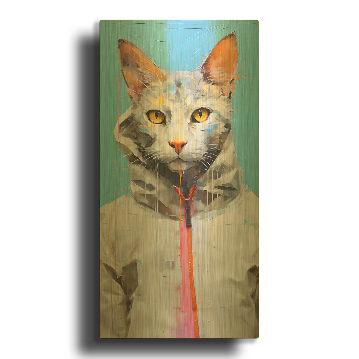 'Cool Cat 1' By Sean Parnell Gold Metal Wall Art
