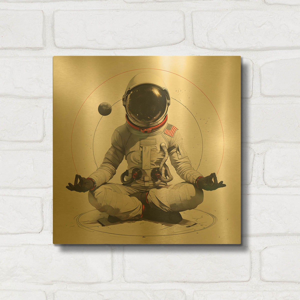 'Cosmic Yoga' By Sean Parnell Gold Metal Wall Art