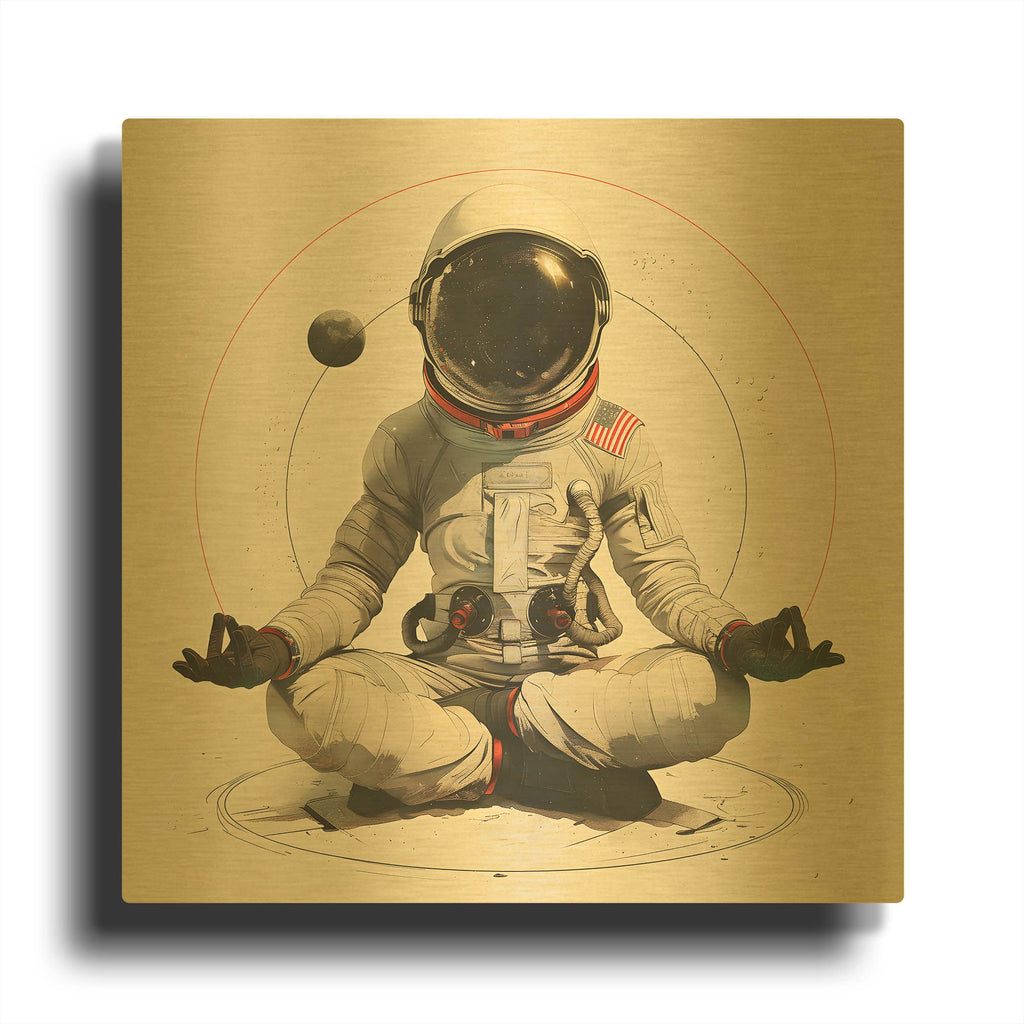 'Cosmic Yoga' By Sean Parnell Gold Metal Wall Art