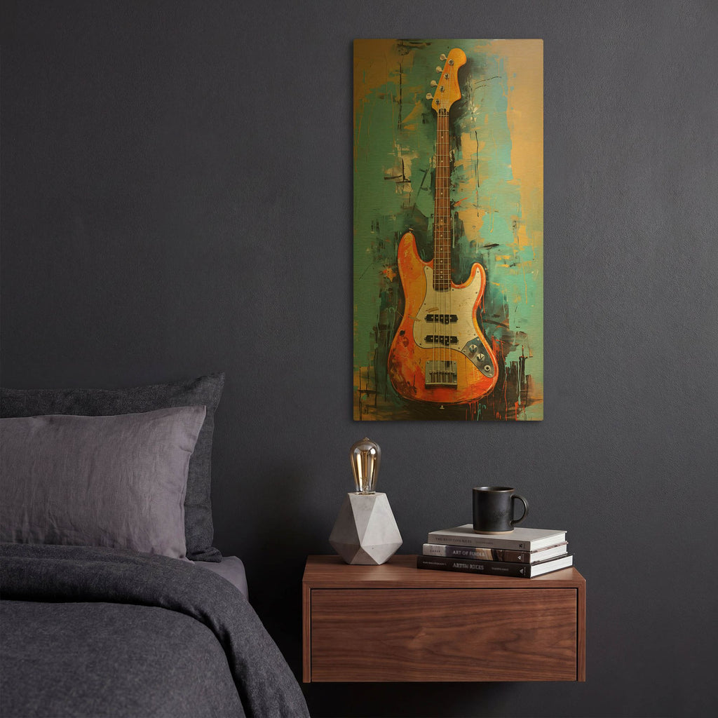 'Fender Bass 2' By Sean Parnell Gold Metal Wall Art