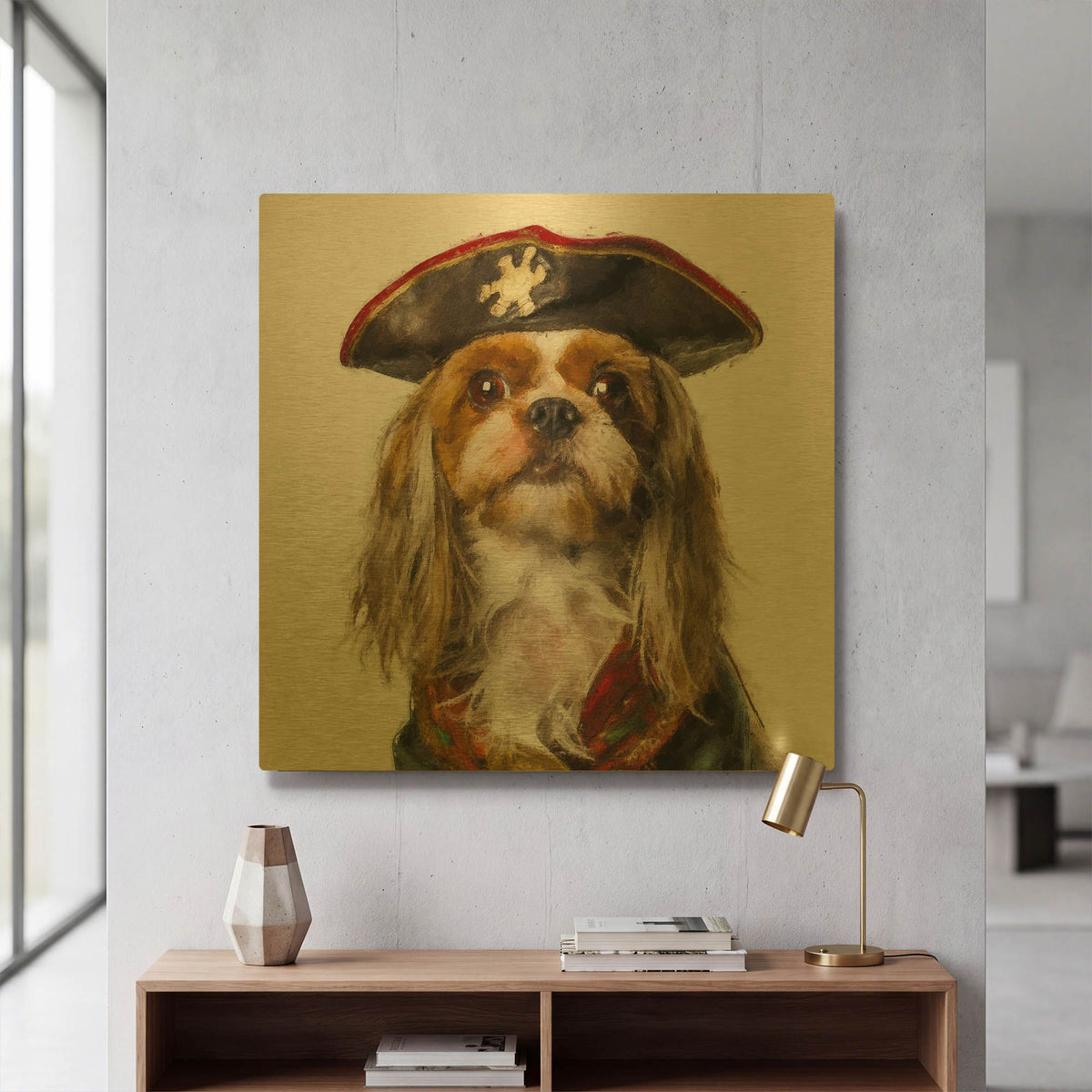 'Fluffy' By Sean Parnell Gold Metal Wall Art