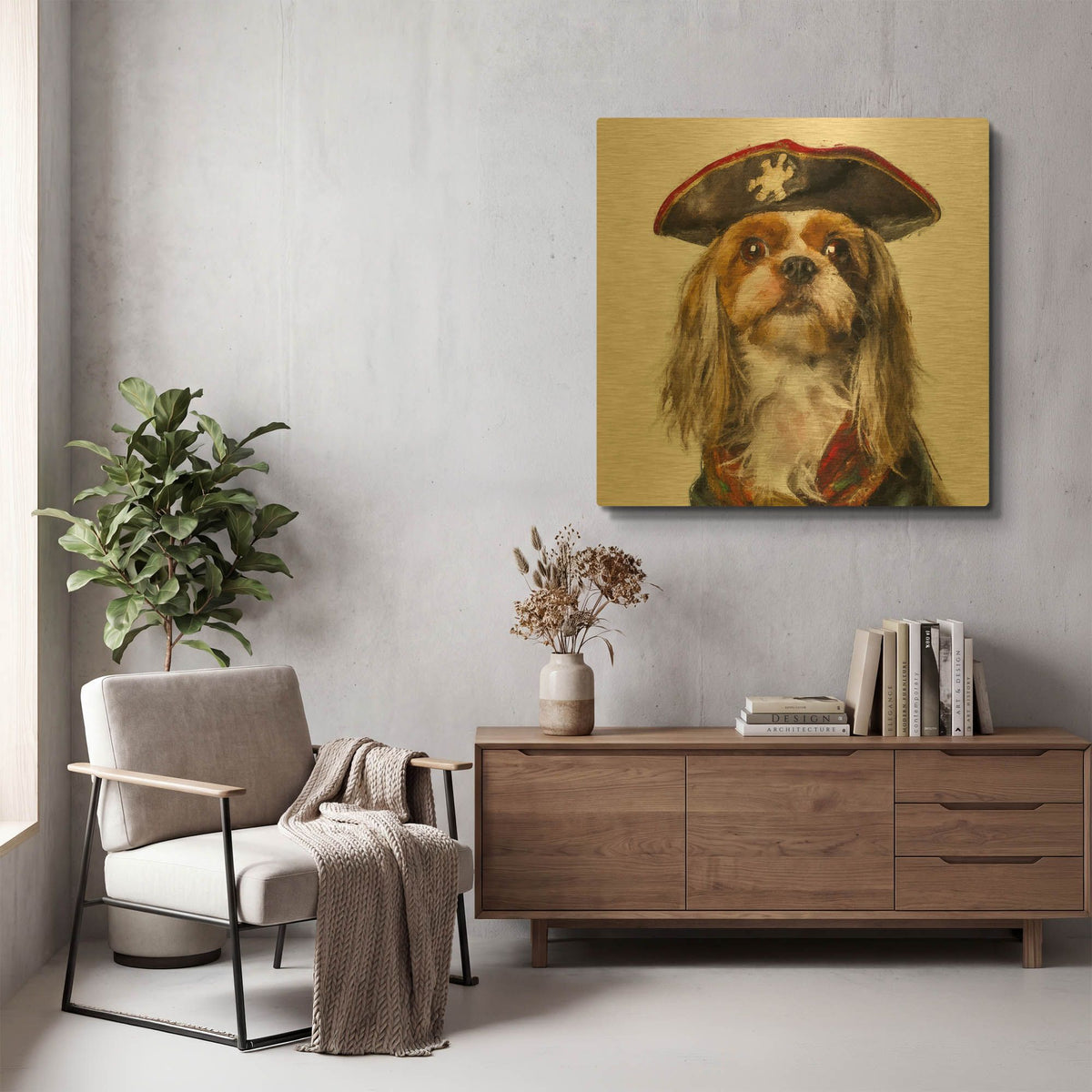 'Fluffy' By Sean Parnell Gold Metal Wall Art