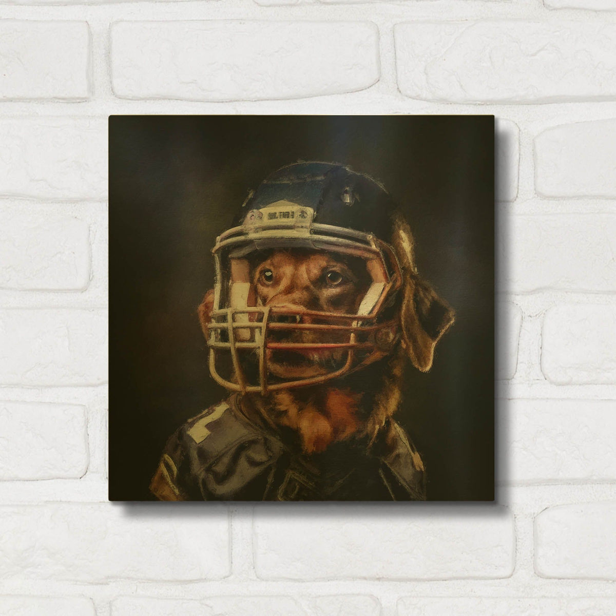 'Football 1' By Sean Parnell Gold Metal Wall Art