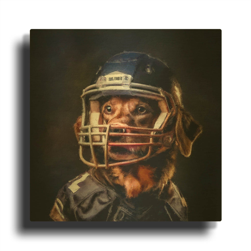 'Football 1' By Sean Parnell Gold Metal Wall Art