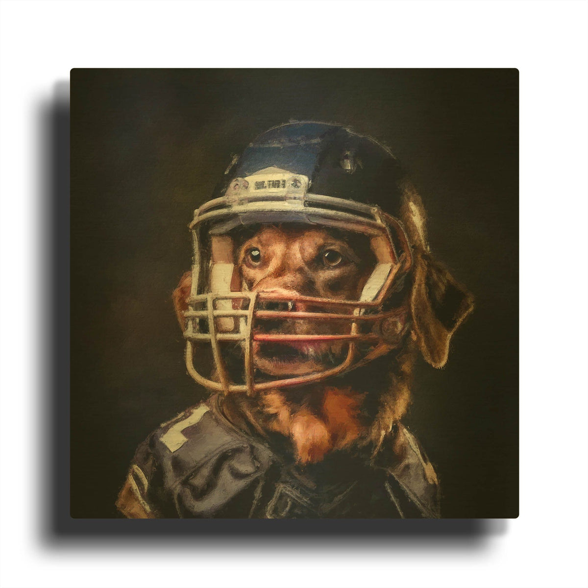 'Football 1' By Sean Parnell Gold Metal Wall Art