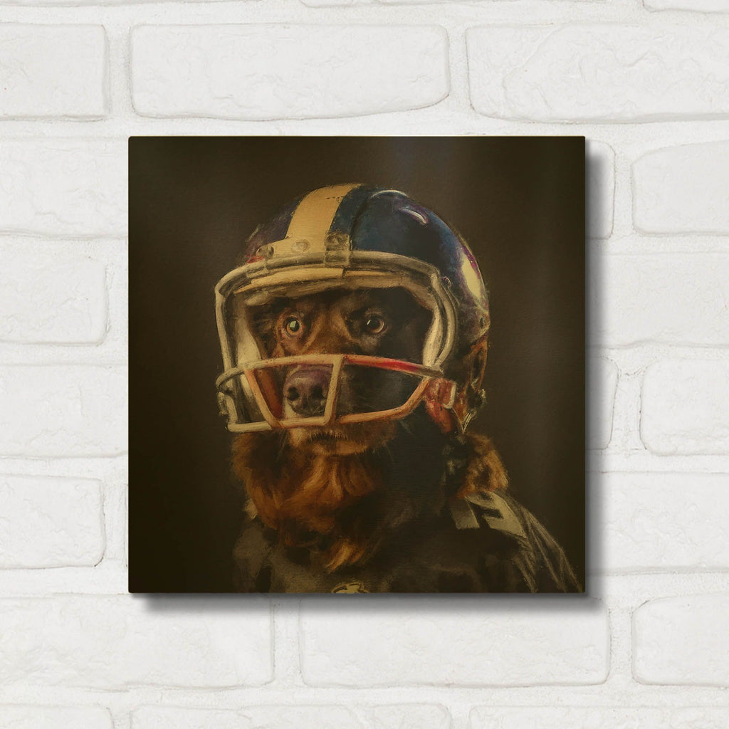 'Football 2' By Sean Parnell Gold Metal Wall Art