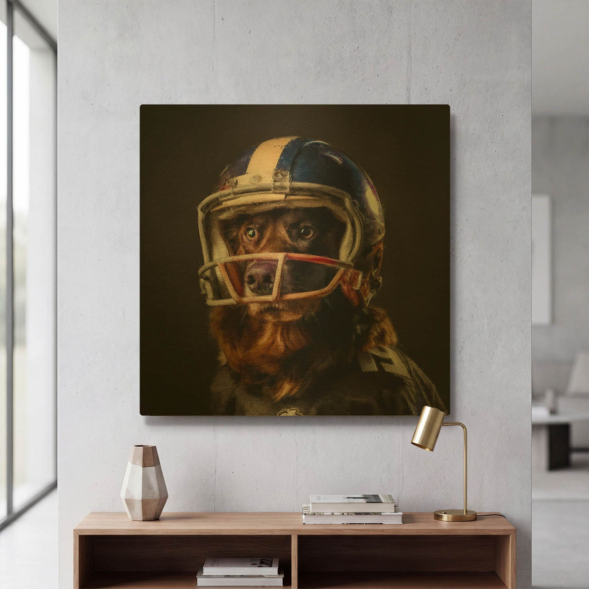 'Football 2' By Sean Parnell Gold Metal Wall Art