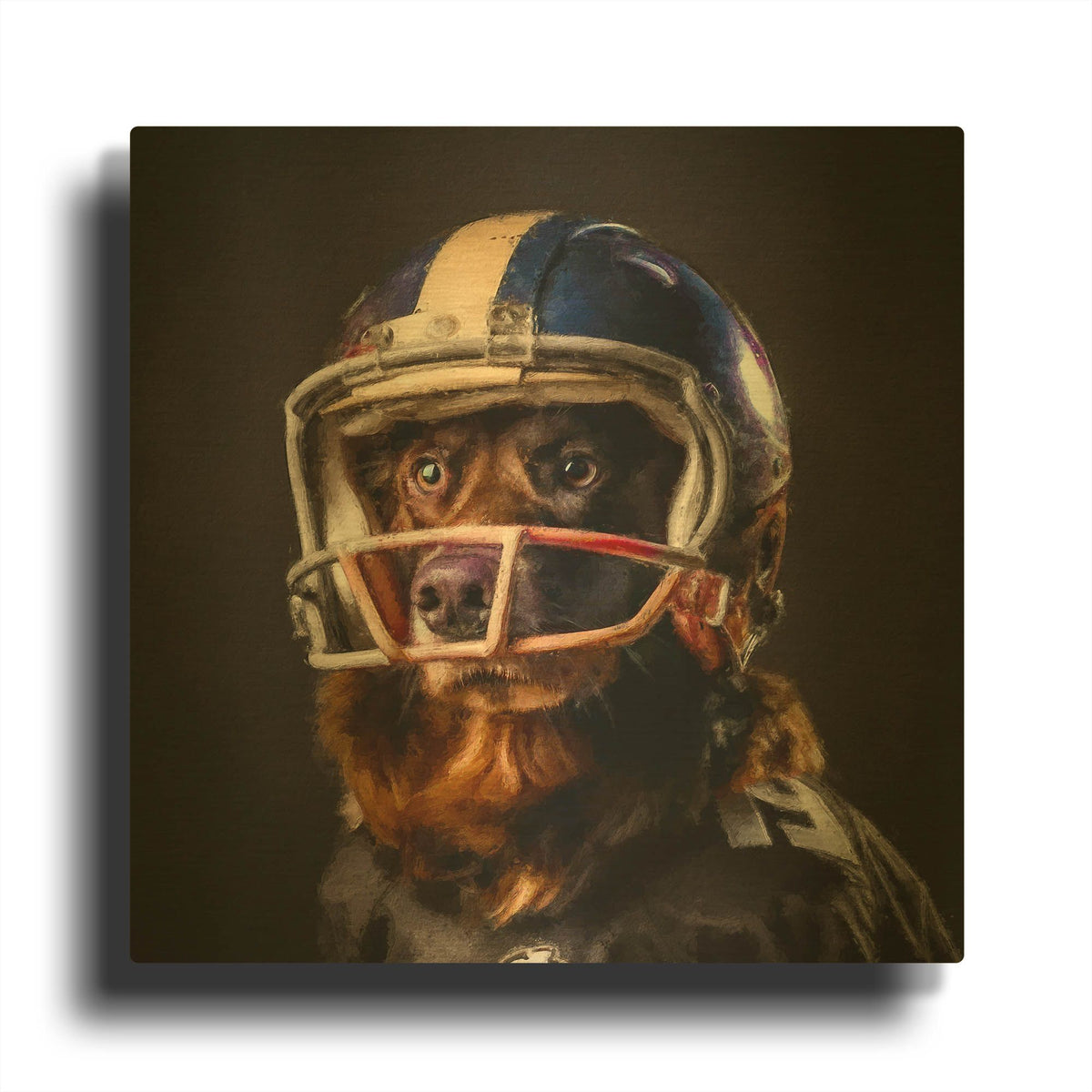 'Football 2' By Sean Parnell Gold Metal Wall Art