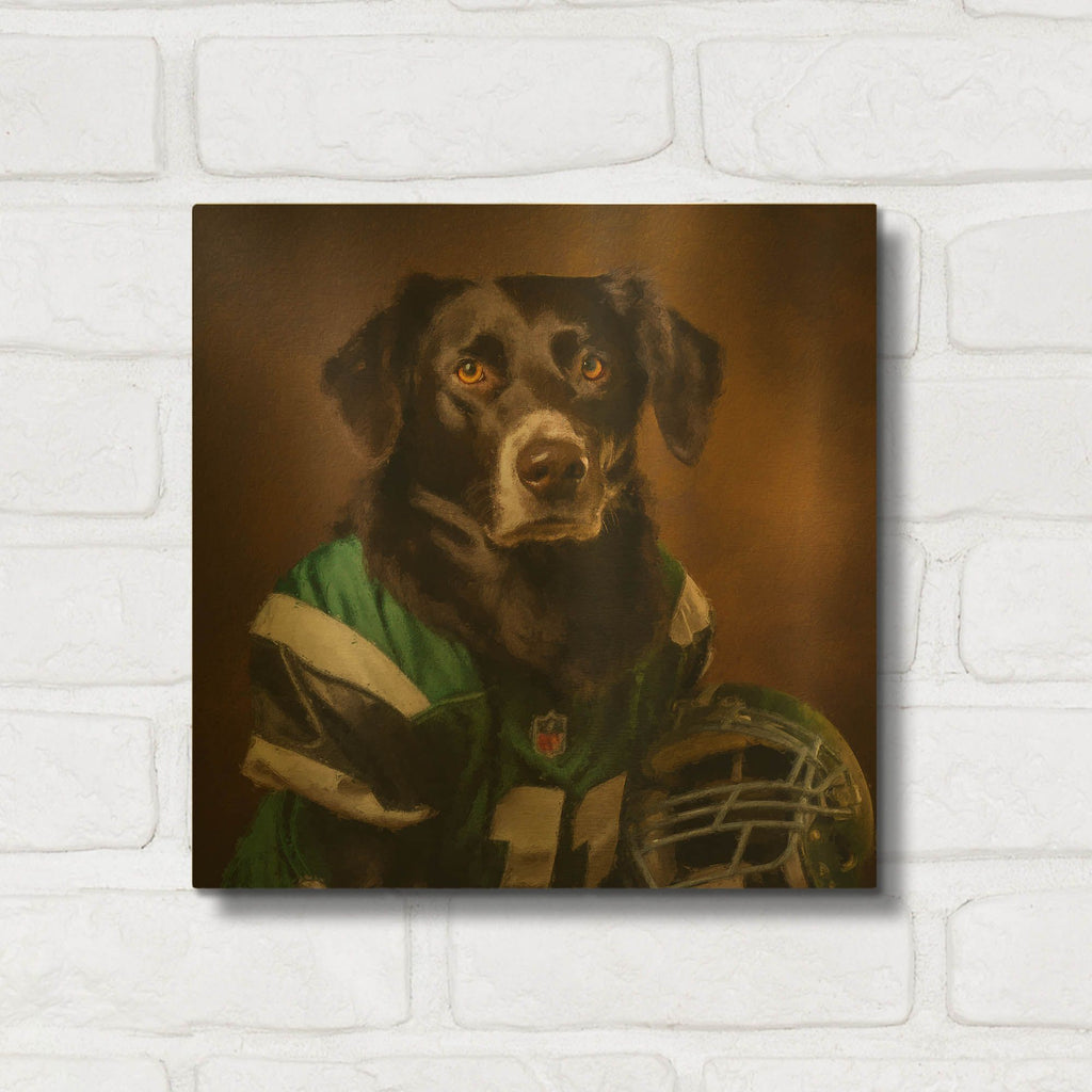 'Football 3' By Sean Parnell Gold Metal Wall Art