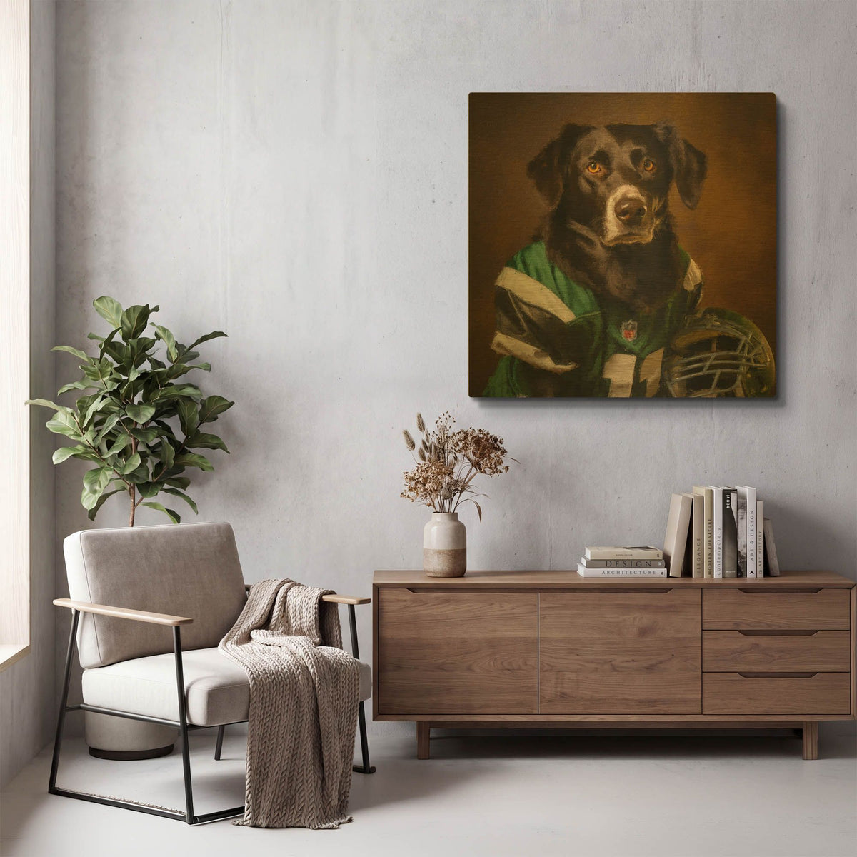 'Football 3' By Sean Parnell Gold Metal Wall Art