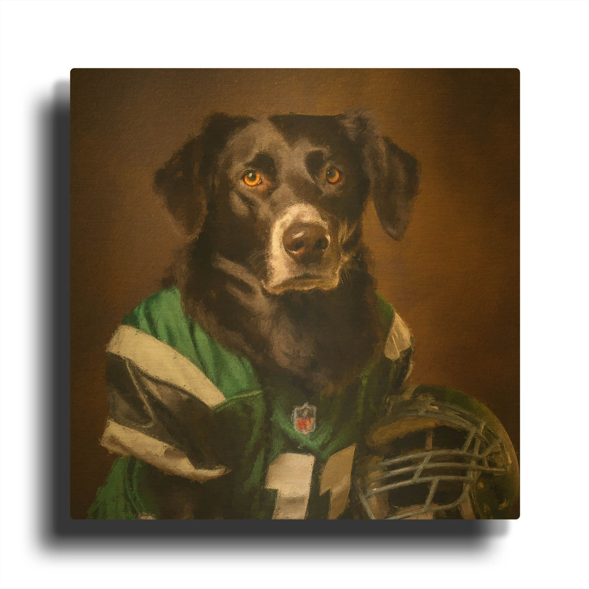'Football 3' By Sean Parnell Gold Metal Wall Art