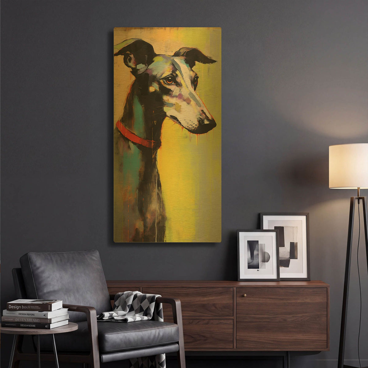 'Greyhound 1' By Sean Parnell Gold Metal Wall Art