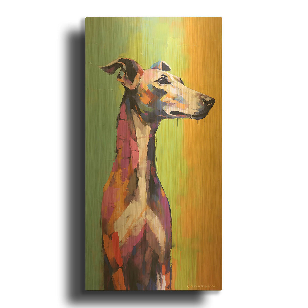 'Greyhound 8' By Sean Parnell Gold Metal Wall Art