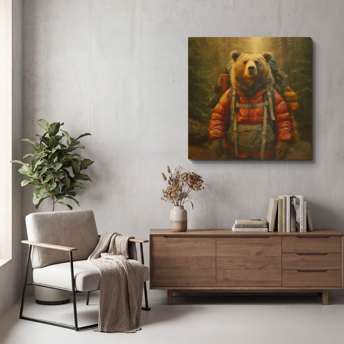 'Hike 4' By Sean Parnell Gold Metal Wall Art