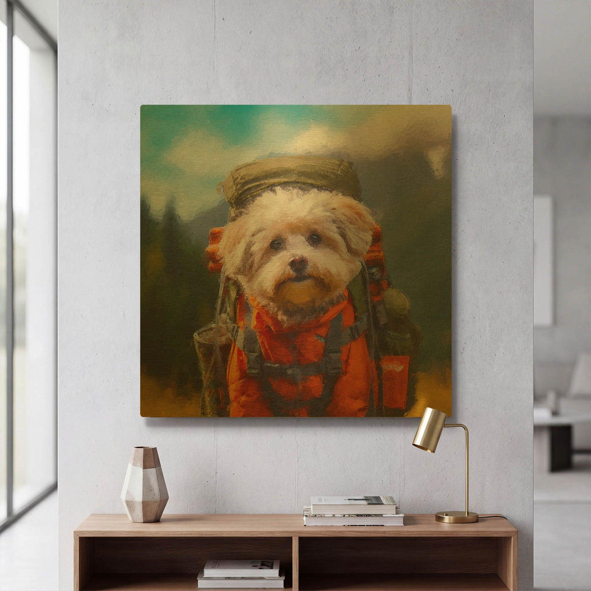 'Hiker' By Sean Parnell Gold Metal Wall Art