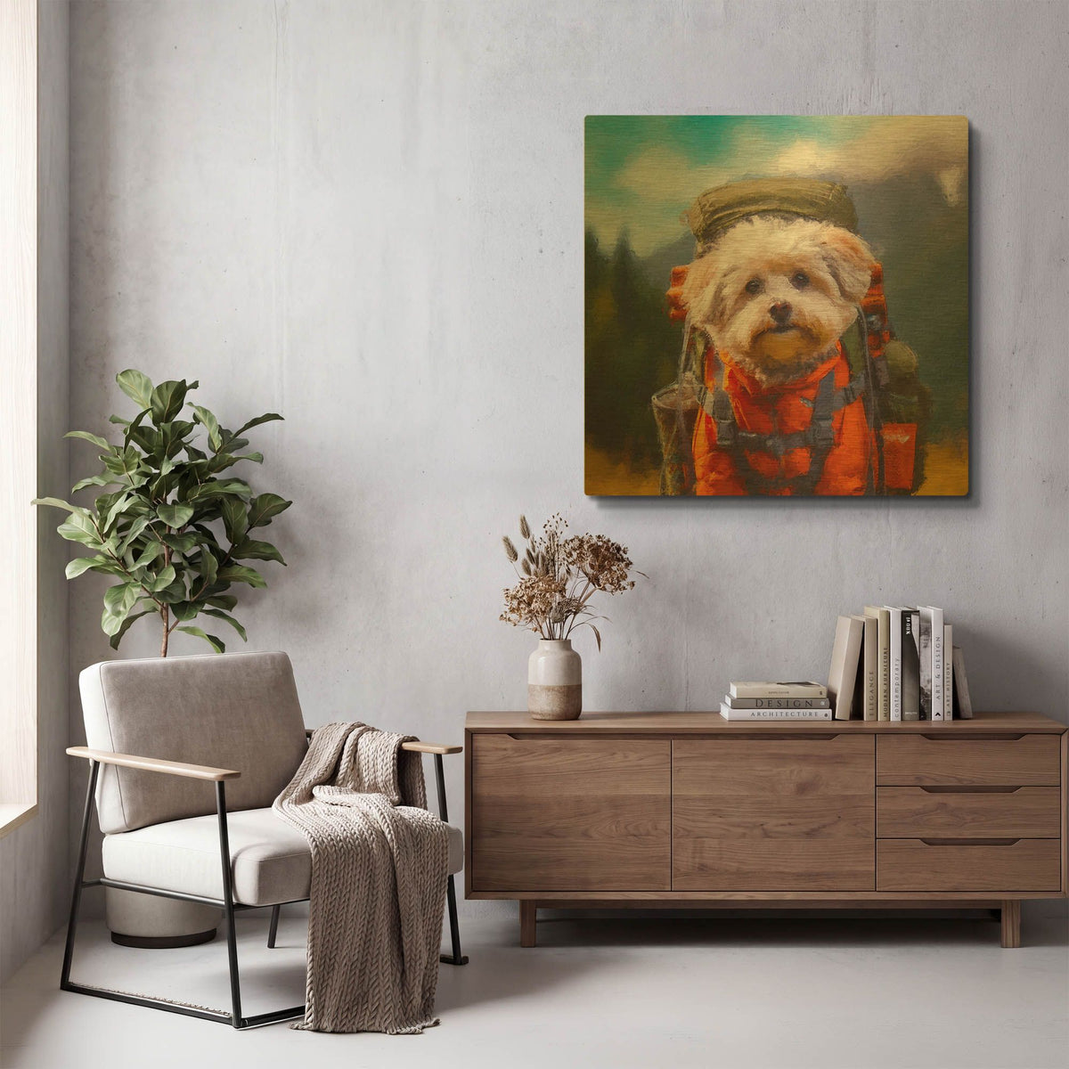 'Hiker' By Sean Parnell Gold Metal Wall Art