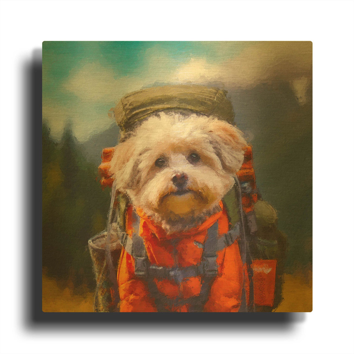 'Hiker' By Sean Parnell Gold Metal Wall Art