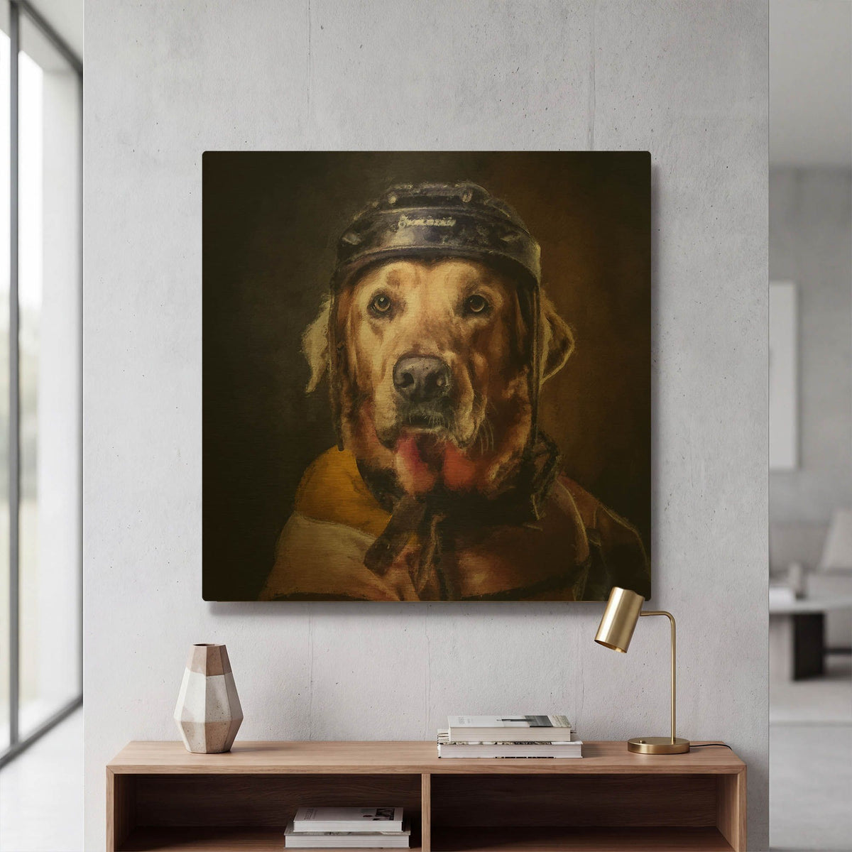 'Hockey 1' By Sean Parnell Gold Metal Wall Art