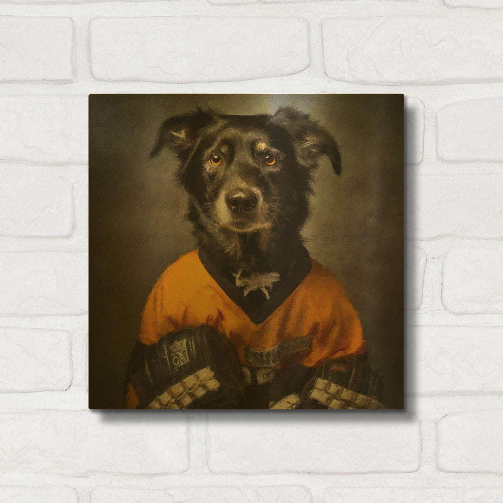 'Hockey 3' By Sean Parnell Gold Metal Wall Art