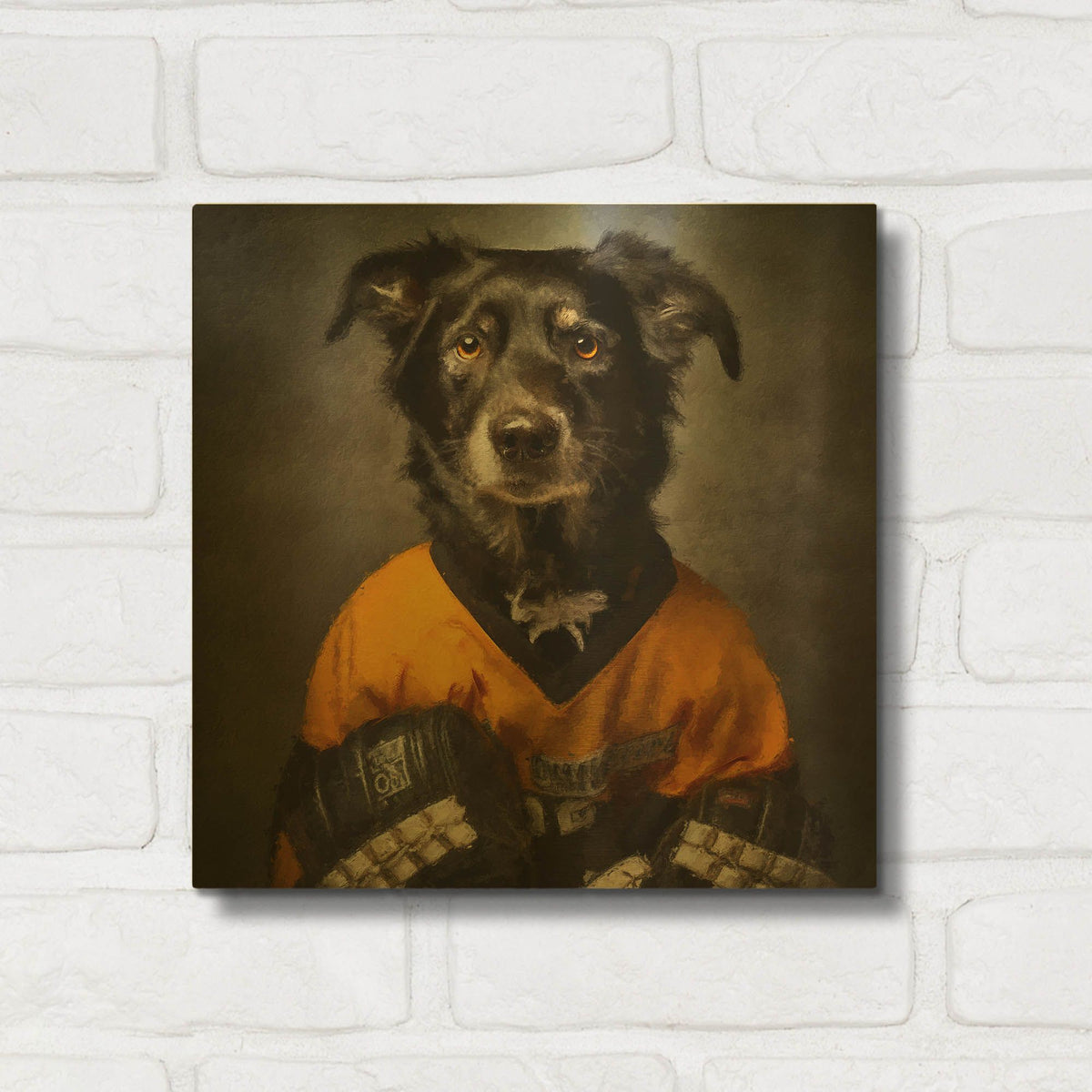 'Hockey 3' By Sean Parnell Gold Metal Wall Art