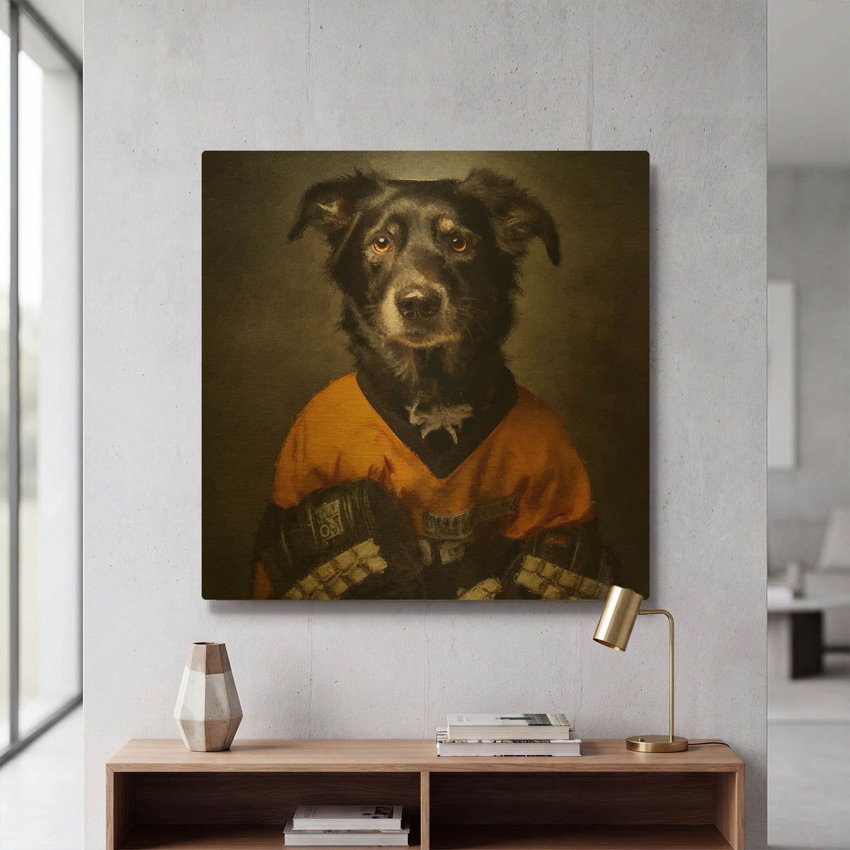 'Hockey 3' By Sean Parnell Gold Metal Wall Art