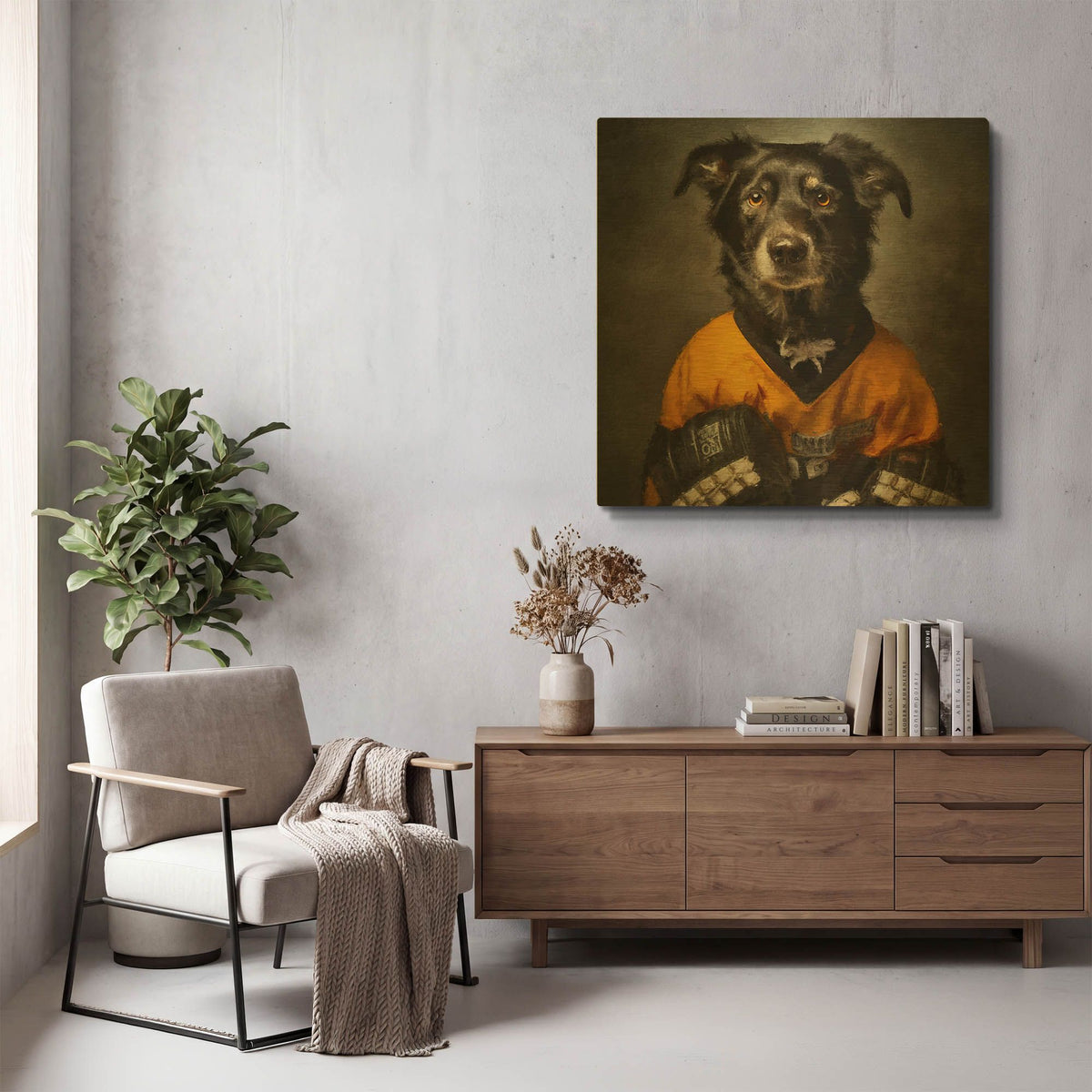 'Hockey 3' By Sean Parnell Gold Metal Wall Art