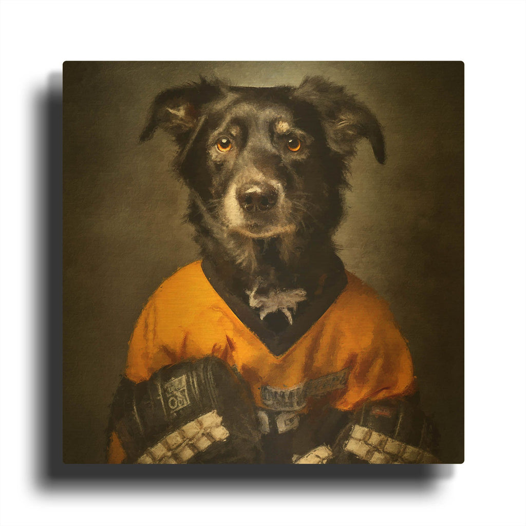 'Hockey 3' By Sean Parnell Gold Metal Wall Art