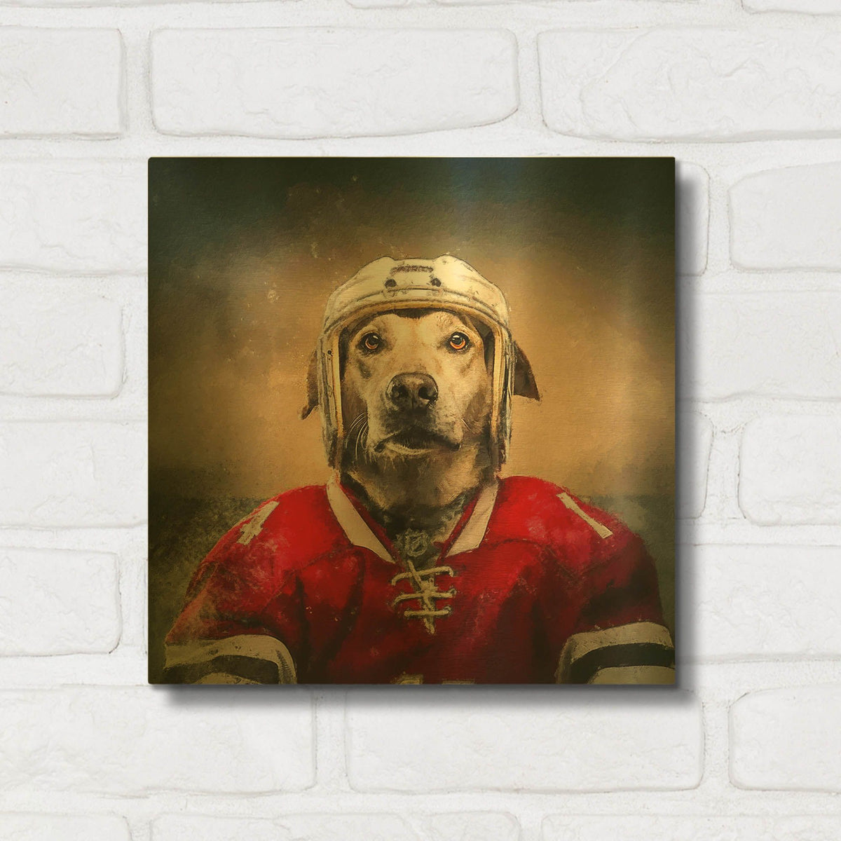 'Hockey 4' By Sean Parnell Gold Metal Wall Art