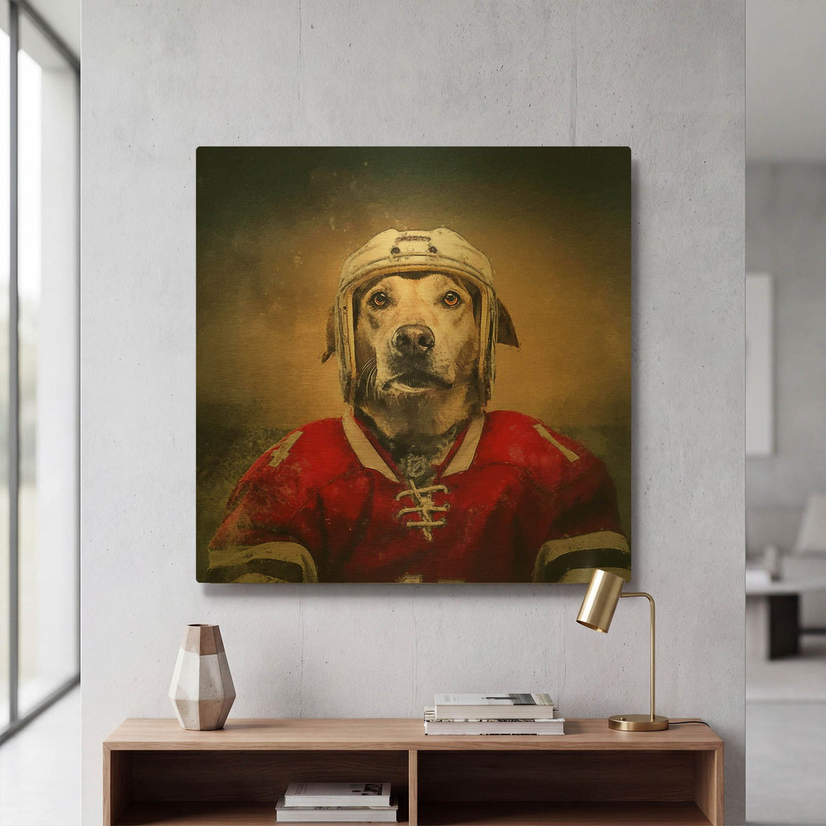 'Hockey 4' By Sean Parnell Gold Metal Wall Art