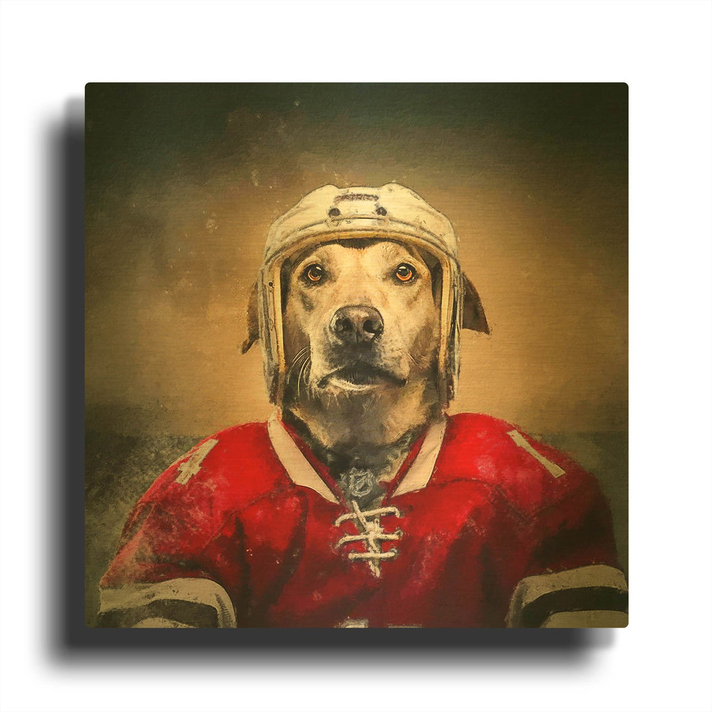 'Hockey 4' By Sean Parnell Gold Metal Wall Art