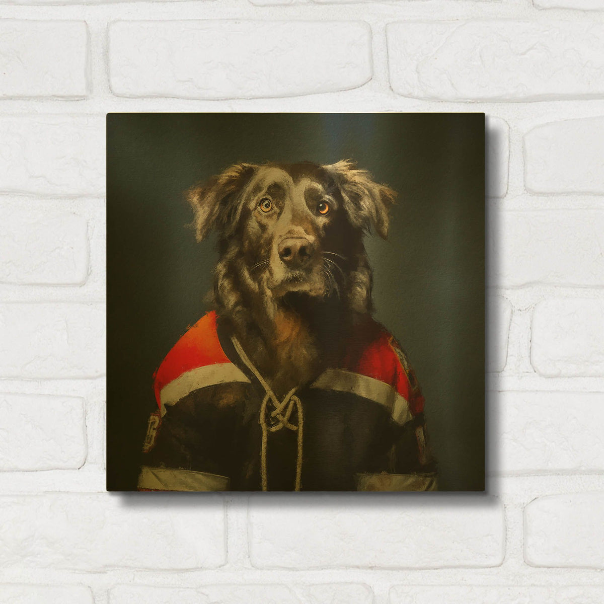 'Hockey 5' By Sean Parnell Gold Metal Wall Art