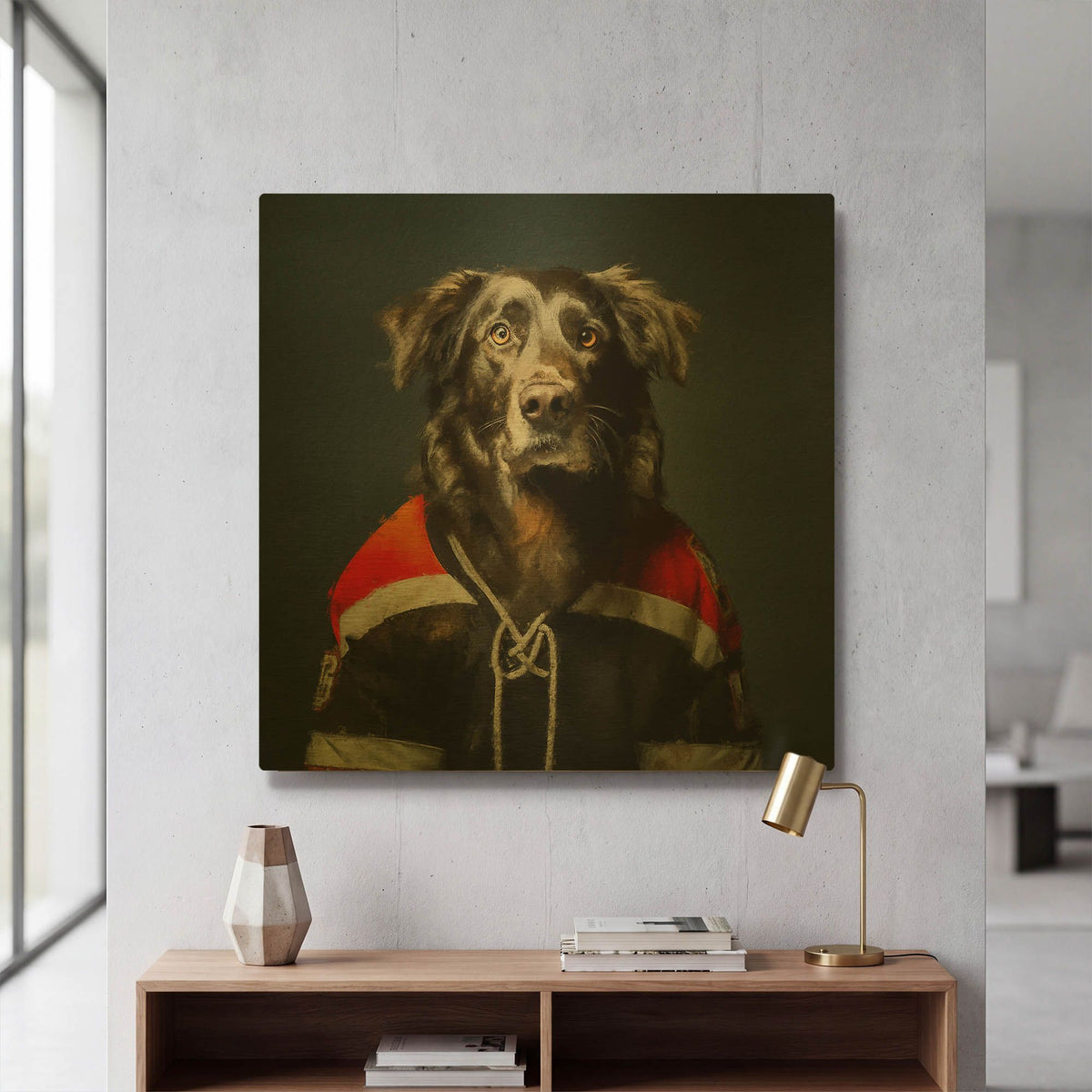'Hockey 5' By Sean Parnell Gold Metal Wall Art