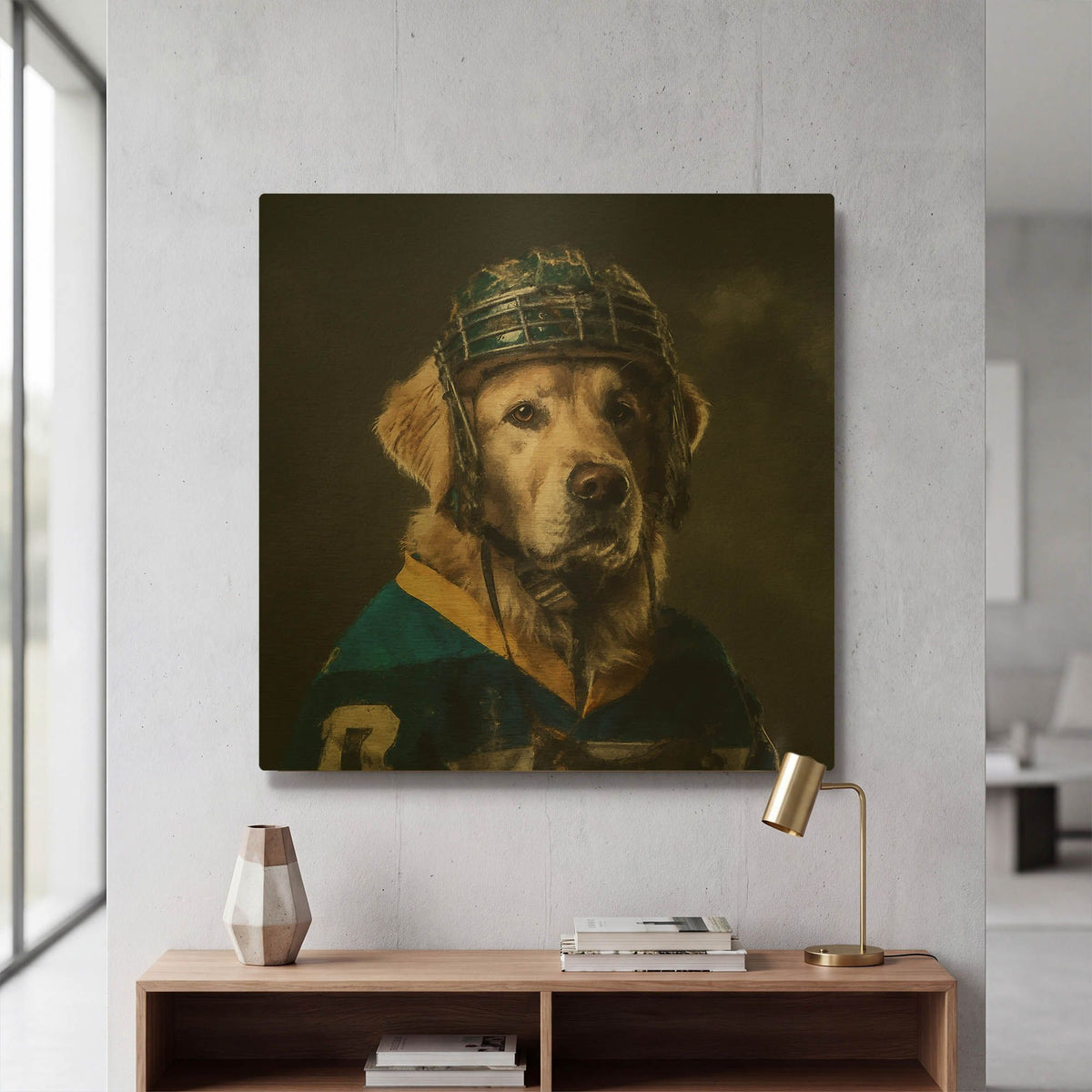 'Hockey 6' By Sean Parnell Gold Metal Wall Art