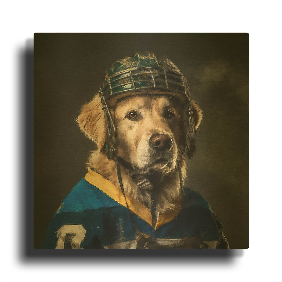 'Hockey 6' By Sean Parnell Gold Metal Wall Art