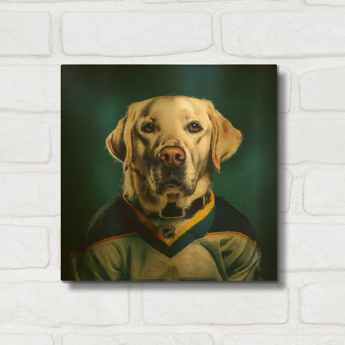 'Hockey 7' By Sean Parnell Gold Metal Wall Art