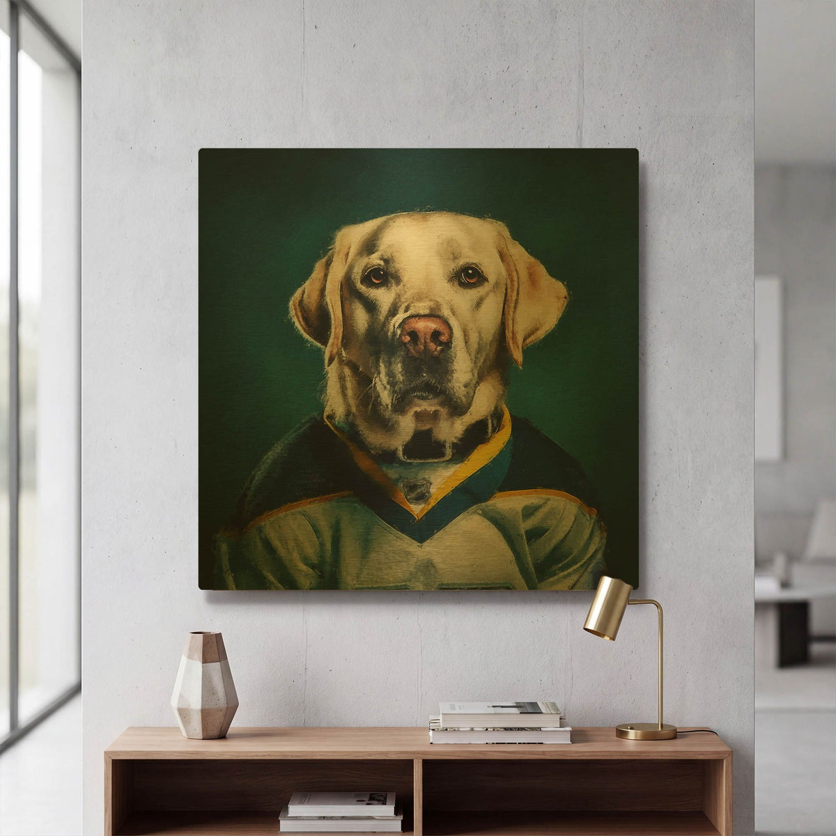 'Hockey 7' By Sean Parnell Gold Metal Wall Art